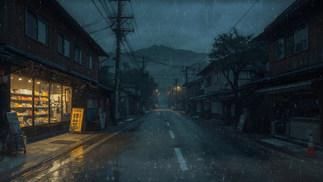 Midnight in Japan 🌙 | Peaceful Rainfall in a Sleeping Japanese Town