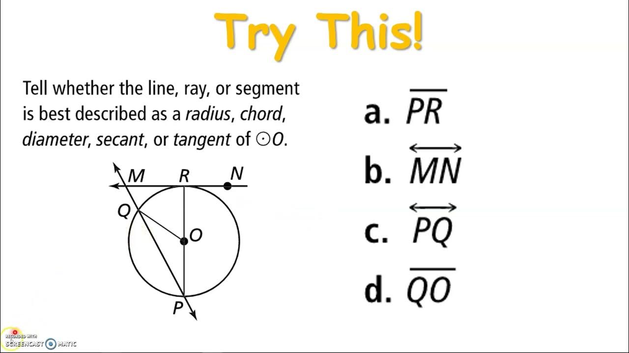 Notes Lines and Segments That Intersect Circles YouTube