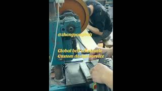 Making belt from leather manufacturing factory #belt #factory #beltmaking #leather #customerservice