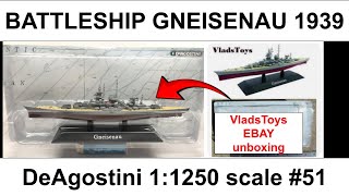 Battleship Gneisenau | 1:1250 scale DeAgostini Die Cast Model Showcase | VladsToys Ebay Review