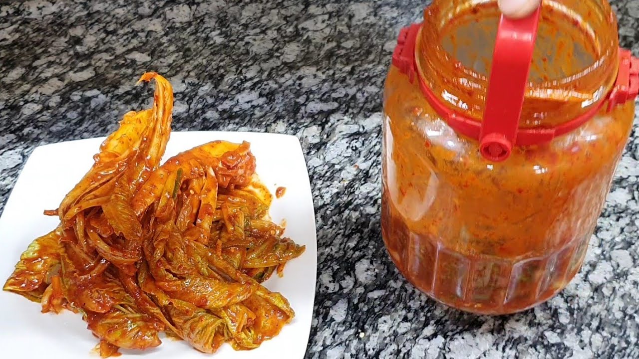 مخلل الكيمتشي الكوري بتتبيله وطعم اصلي بشكل طيب