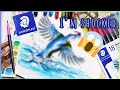 I am SHOCKED!!! STAEDTLER watercolor brush pens REVIEW + painting a kingfisher with them!!