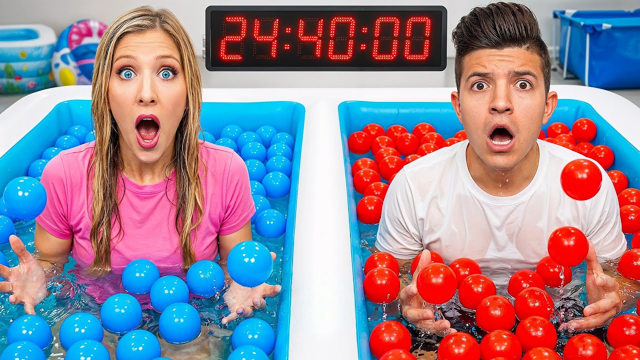 Spending 24 Hours in Every Ball Pit Pool! | Brianna