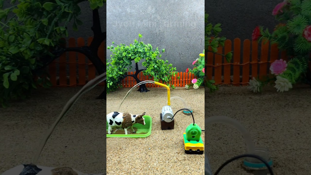 mini motor water pump project ! mini cow bathed diy tractor ideas cow video # 395