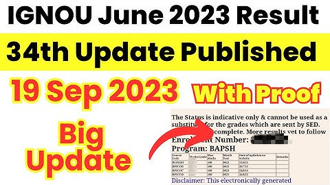IGNOU June 2023 Maximum Result आ गया | 34th Update Published | Ignou result update 2023