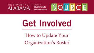 How to Update Student Organization Rosters