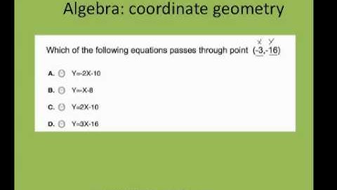 How to find the equation that passes through points (-3,-16) PERT test question