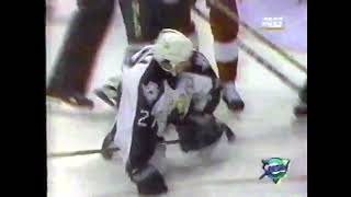Stu Grimson (Roughing) Vs. Shane Churla (Misconduct/Game Misconduct) Jan. 10th, 1996 (Hi-Lite)