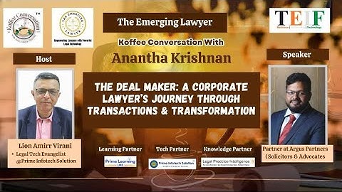 The Deal Maker: A Corporate Lawyer’s Journey with Anantha Krishnan | Koffee Conversation @TEIF
