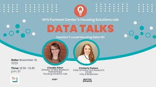 Celebrity Data Talks 1: Local Housing Data 101 - How to Use Data to Inform Housing Policy Profile