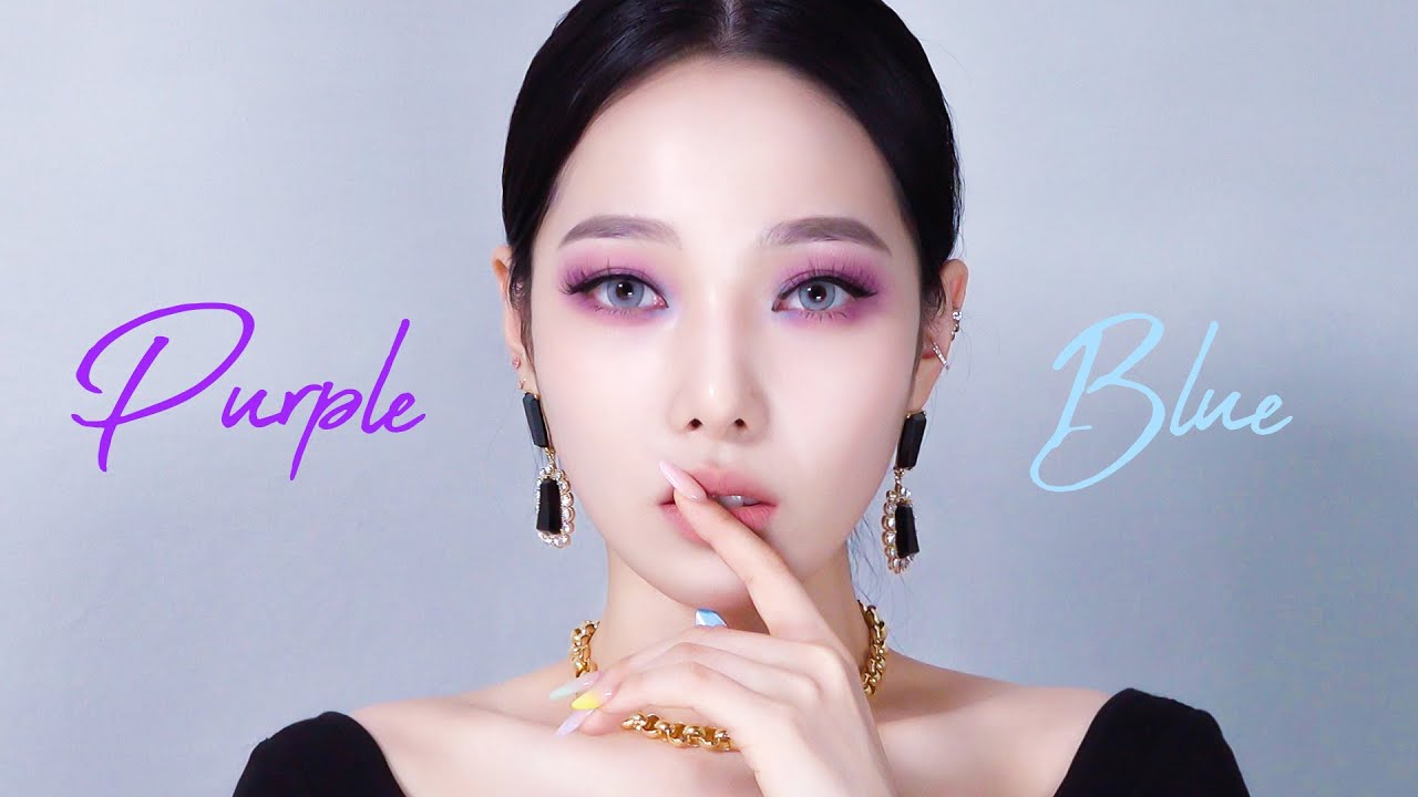 фиолетово-голубой макияж 🦋