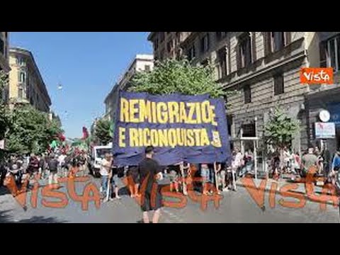 Video Il coro 'Everybody viva il Duce' al corteo per la Remigrazione a Roma