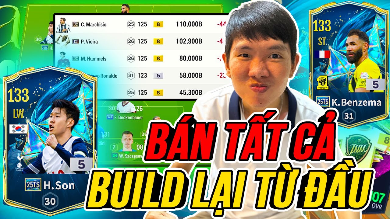 THÀNH HOÀ Bán Sạch đội hình 800K tỷ BP Build team Quốc Dân đầu tư Son và Benzema 25TOTS | FC Online