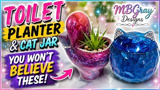 I Made a Resin TOILET Planter?! 😱 Plus the Cutest Cat Jar!