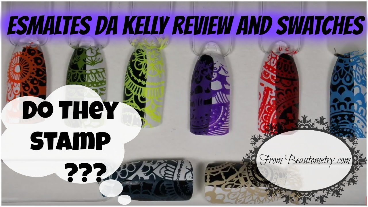 Do they stamp - Esmaltes da Kelly stamping polishes (from Beautometry) swatches and review ✓