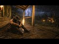 Arthur's Lonely Moment Under a House Porch During Heavy Thunderstorm | RDR2 ASMR Rain Ambience