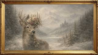 Altın Çerçeveli TV Sanatı ❄️ Zarif ve Rahat Kış Tablosu | 4K Tablo Ekran screenshot 3