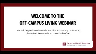 Off-Campus Living Webinar