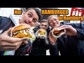 WIR ESSEN 1 TAG NUR HAMBURGER IN HAMBURG 🍔 mit @Holle21614 und @FitnessOskar