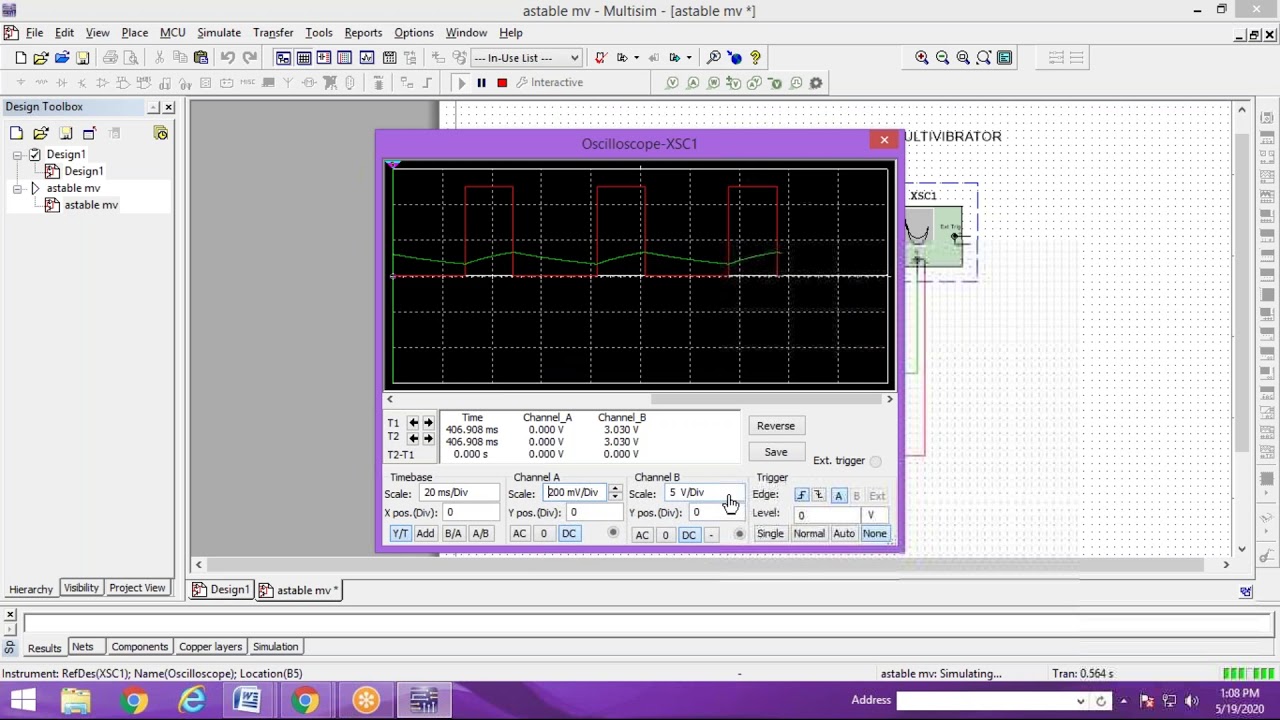AC lab multibrator using multisim - YouTube