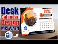 2022 Desk Calendar Design in Microsoft Word Hindi Tutorial || Table Calendar Design ||
