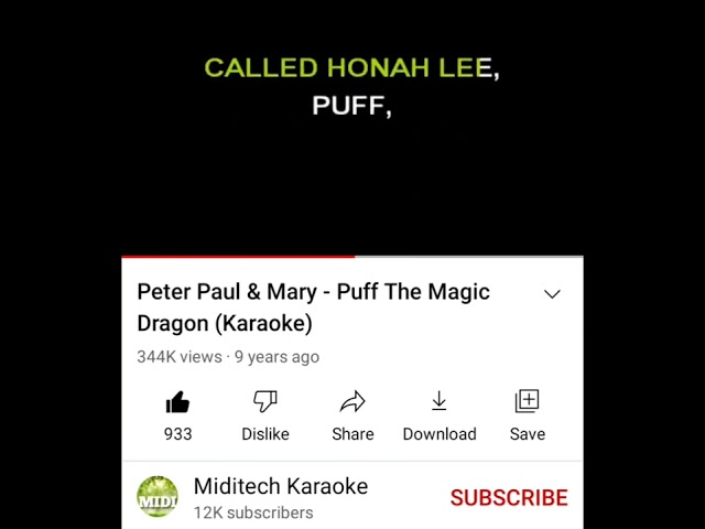 Miditech Karaoke's video in YouTube : Puff The Magic Dragon (Sing by me) class=