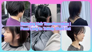 ✂️ Stunning Hair Transformation   From Long to Trendy Short Cut#hairstyle #beautiful