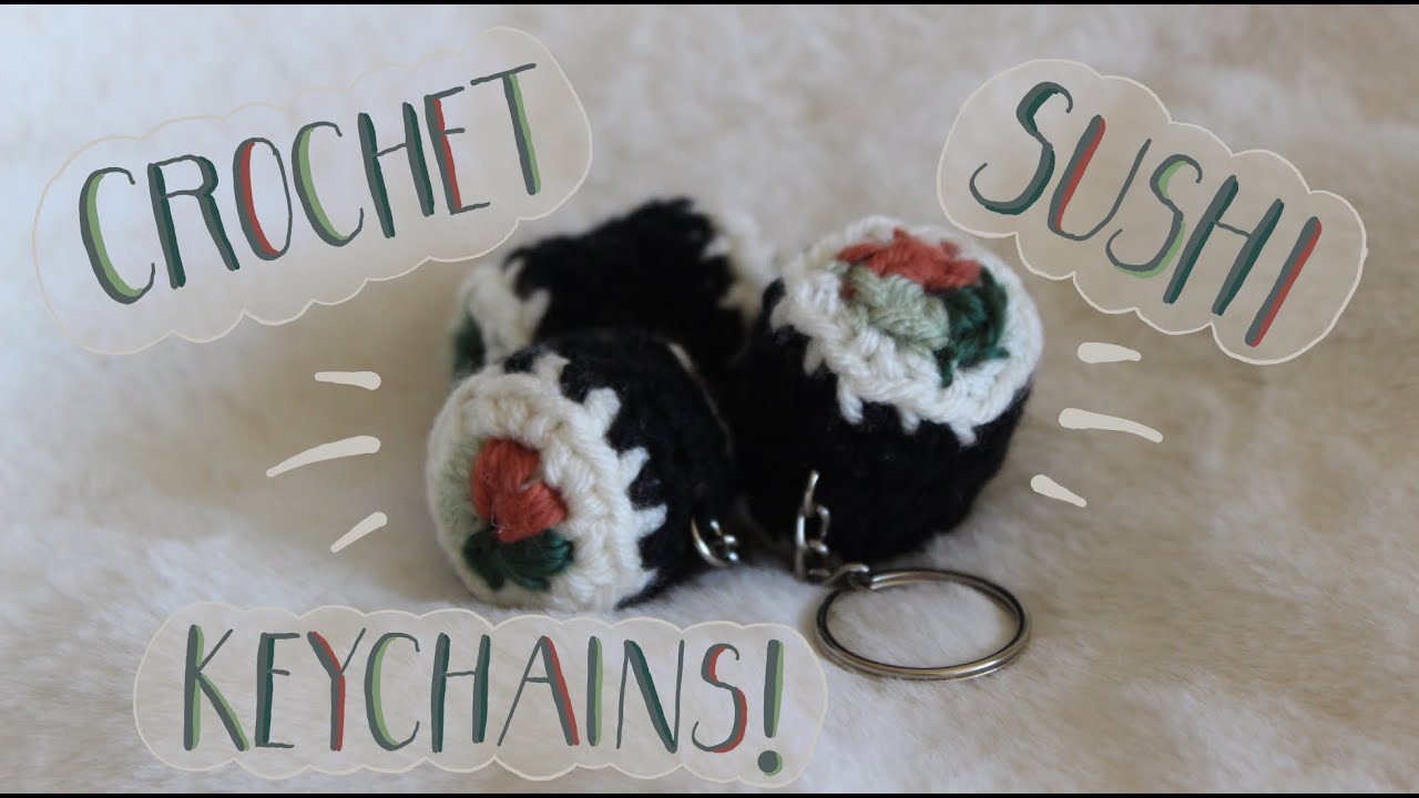 how to crochet lil sushi keychains!! 🍣 - YouTube