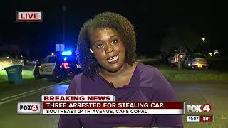 Three suspects arrested for stealing vehicle and fleeing police