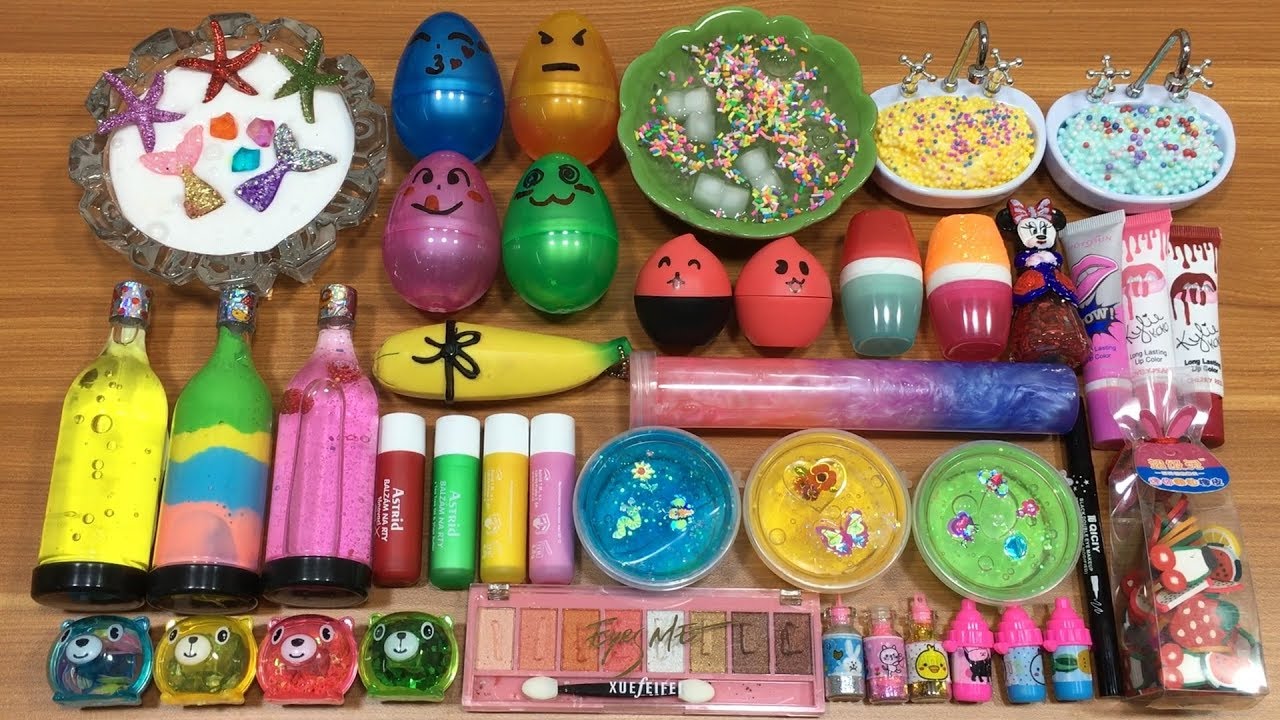 Mixing Random Things into Slime !!! Slimesmoothie Relaxing Satisfying Slime Videos