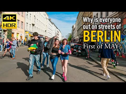 Berlin, Kreuzberg: Party People On Streets On May Day 2023 | 4K Virtual Walking Tour