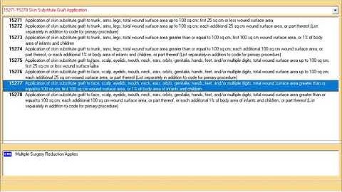 Integumentary system - Skin substitute grafting - Current Procedural Terminology