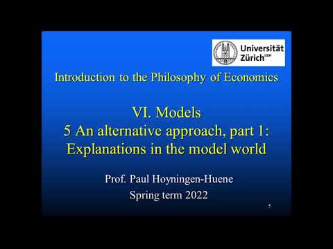 Philosophy of Economics VI.5 Models in Economics: An alternative approach, part 1