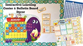 Interactive Learning Center & Bulletin Board Decor with Storage Solutions