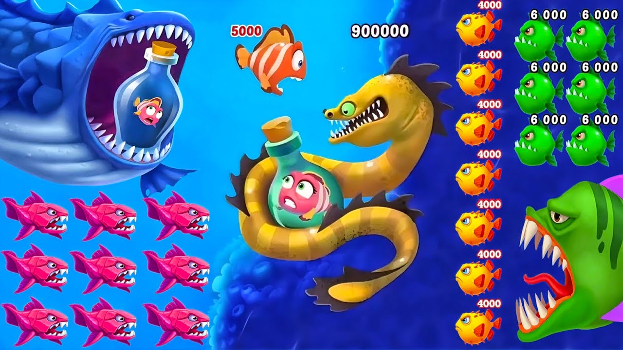 Fishdom 🐟 Monster Shark Extreme Attack 🔥 Fish Rescue from Monster Shark ...