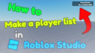 Roblox Studio Tutorial | How to make a player list in Roblox Studio