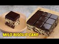 Milo Biscuit Cake [No Oven, No Steam, No Mixer, No Eggs, No Gelatin]