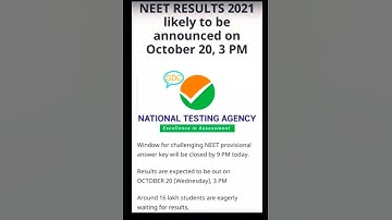 NEET 2021 Results tentative dates announced