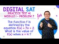Prueba de Práctica del SAT Digital #1 | Módulo 1 - Problema 7 (Funciones)