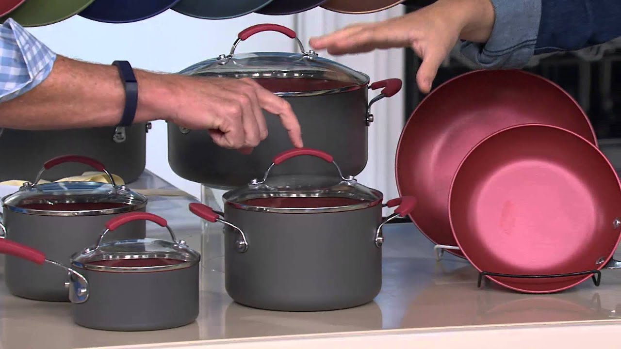 CooksEssentials Hard Anodized Dishwasher Safe 10Piece Cookware Set