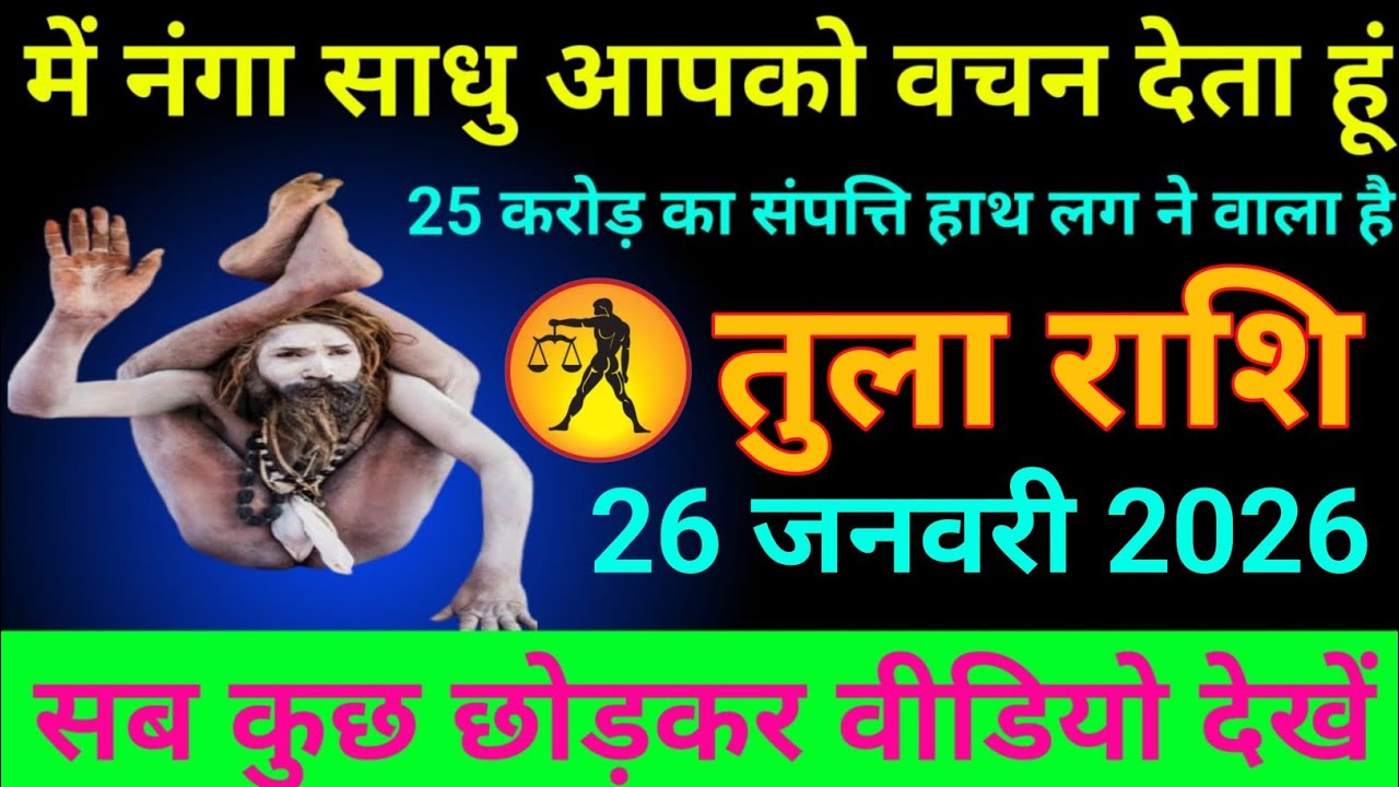तुला राशि 18 जनवरी 2026 में नंगा साधु आपको वचन देता हूं 25 करोड़ का संपत्ति हाथ /tula rashi 