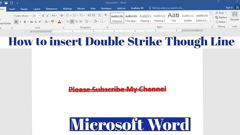 How To Insert Double Strike Though Text  Lines in MS Word