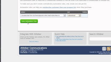 Aweber tip - Automation Rule
