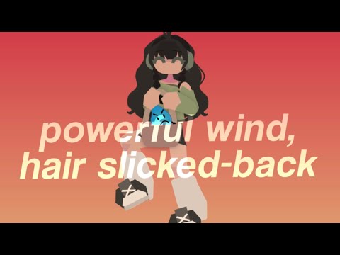 powerful wind, hair slicked-back
