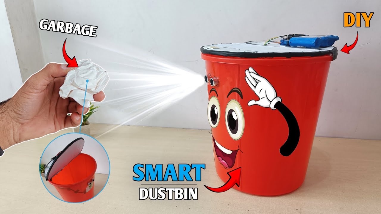 How To Make Smart Dustbin Project | DIY School Science Project | Easy ...