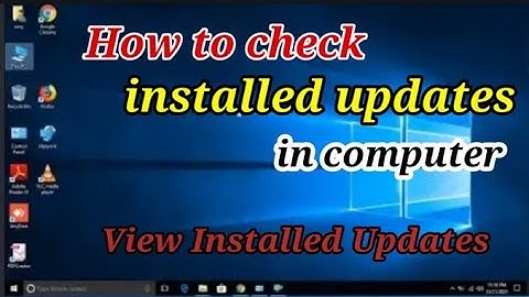 How to view Installed Updates in windows Computer | View Installed Updates