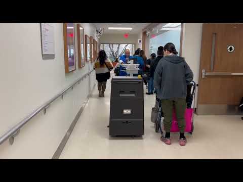 Autonomous floor cleaning robot in senior living facility