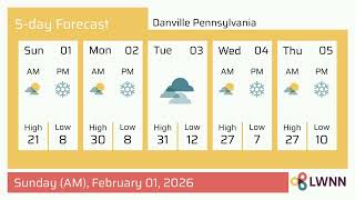 Weather in Danville Pennsylvania - Sunday, Feb 01, 2026