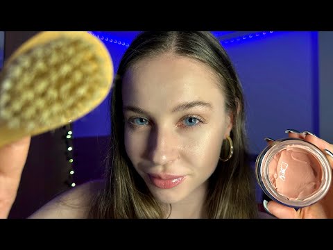 Best Friend Pampers You To Sleep ♡ | Hair Brushing, Skin Care, Makeup & Hand Massage