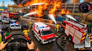Fire Fighter Rescue Truck Simulator Gameplay 🔥🚒 | Emergency Fire Rescue Mission | Android Game